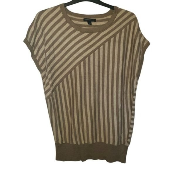 3/$15 Banana Republic Striped Knit Short Sleeve Blouse Medium - Picture 1 of 6